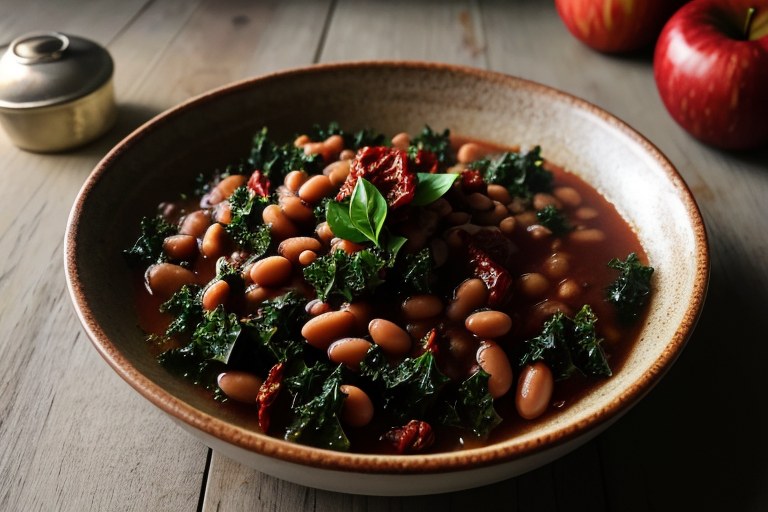 Sun Dried Tomato, Kale, and White Bean Skillet