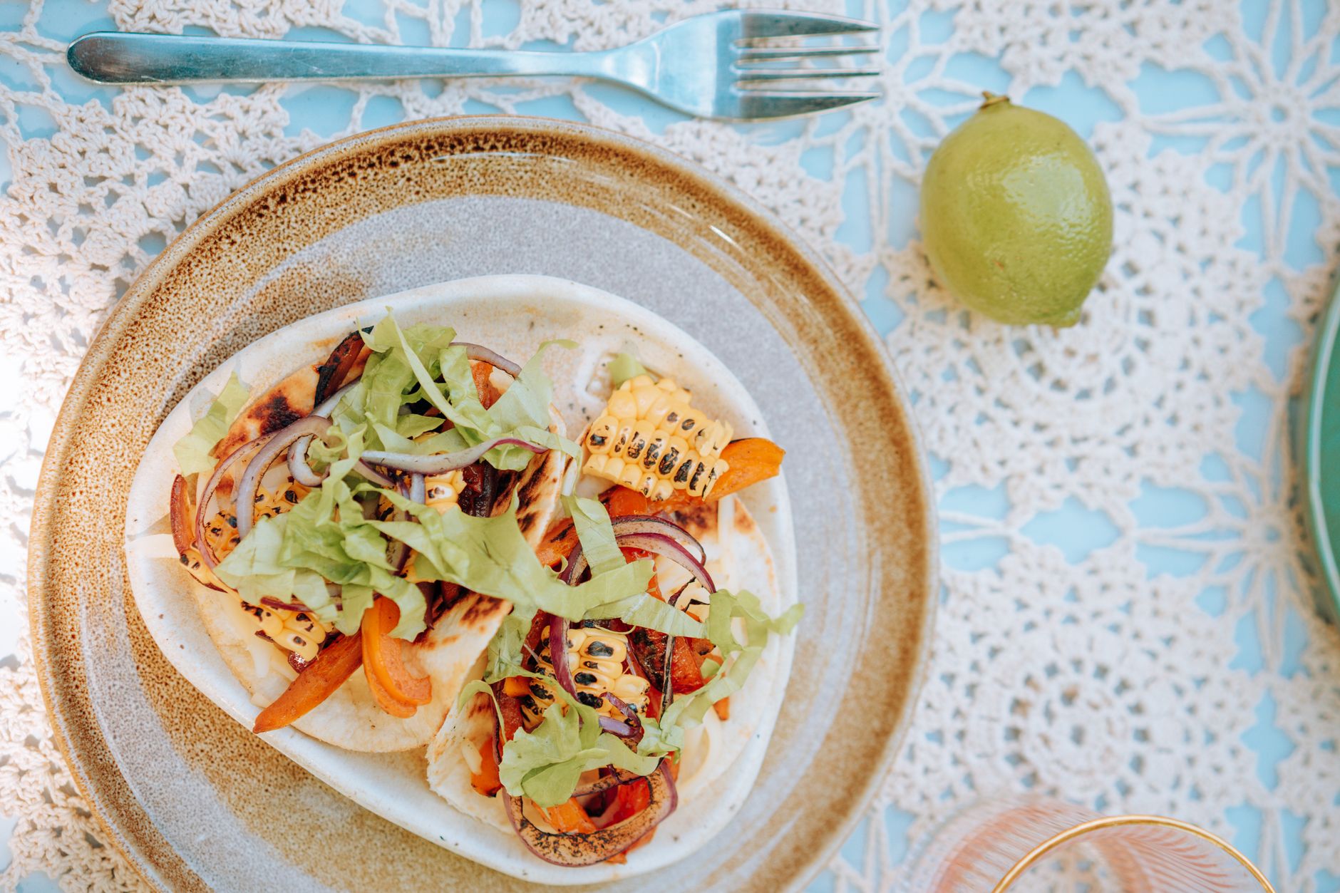 Vegetarian Sweet Potato Tacos with Lime Crema