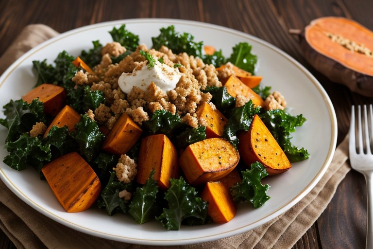 Autumn Kale and Sweet Potato Salad