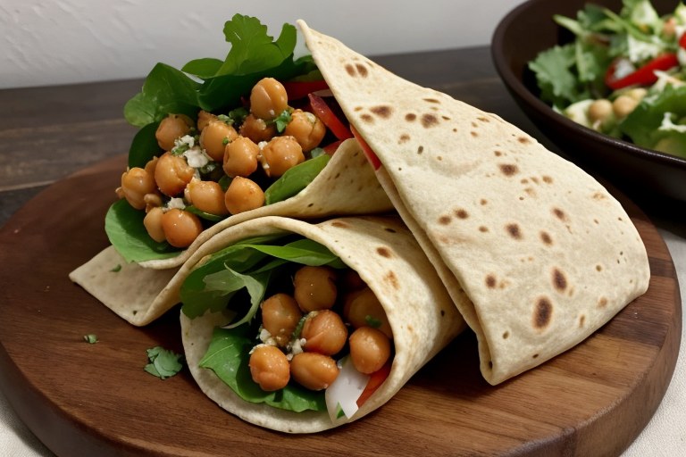 Sriracha Chickpea Salad Wraps