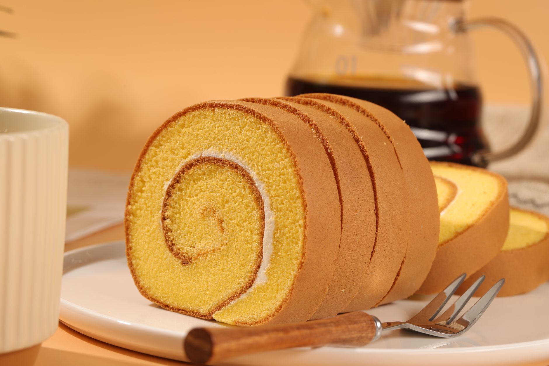 Moist Lemon Angel Cake Roll