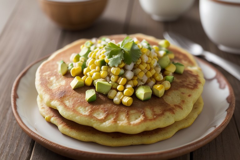 Corn cakes with avocado salsa