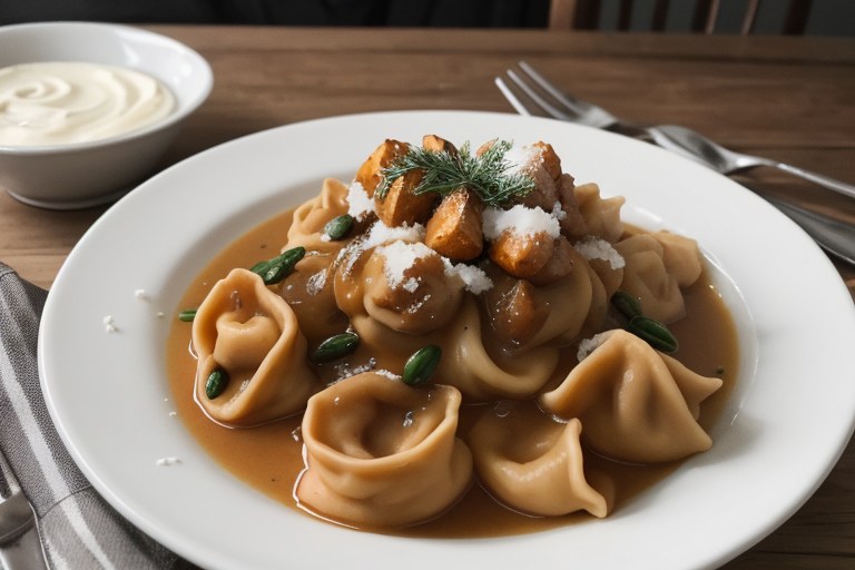 Sweet Potato Tortellini with Hazelnut Sauce