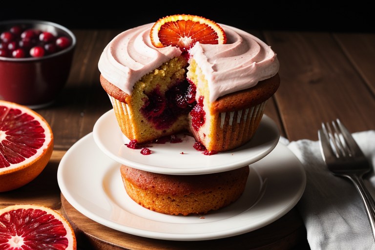 Upside-Down Blood Orange Cupcakes