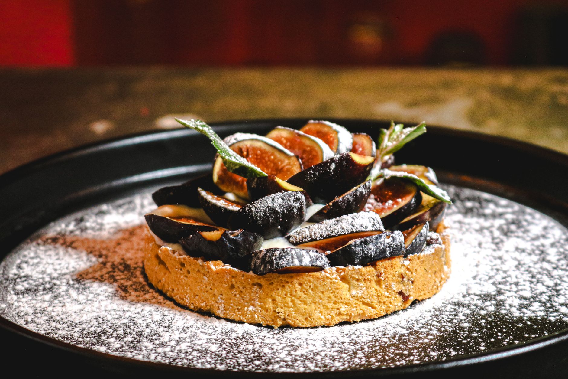 Frangipane, fig & orange tart