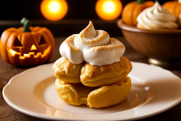 Jack-o’-Lantern Cream Puffs