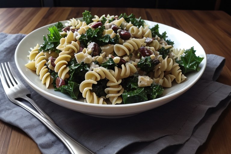 BIG Kale Pasta Salad
