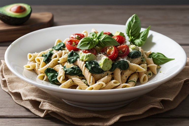 Cherry Tomato Pasta with Avocado Sauce