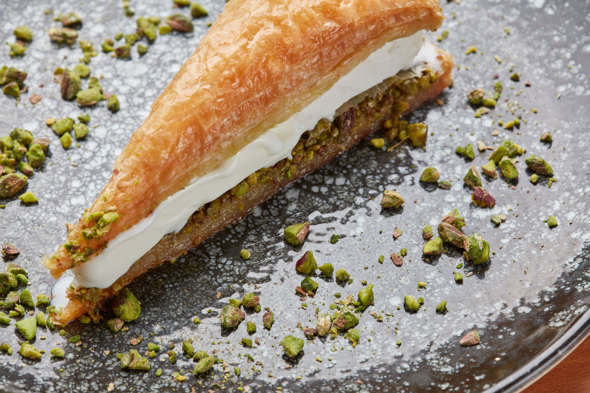 Baklava with spiced nuts, ricotta & chocolate