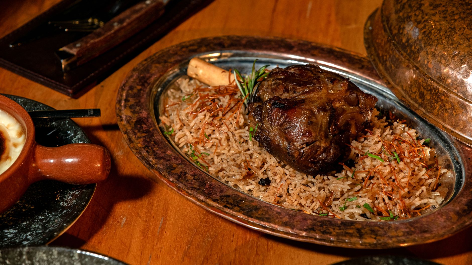 Spanish-style slow-cooked lamb shoulder & beans