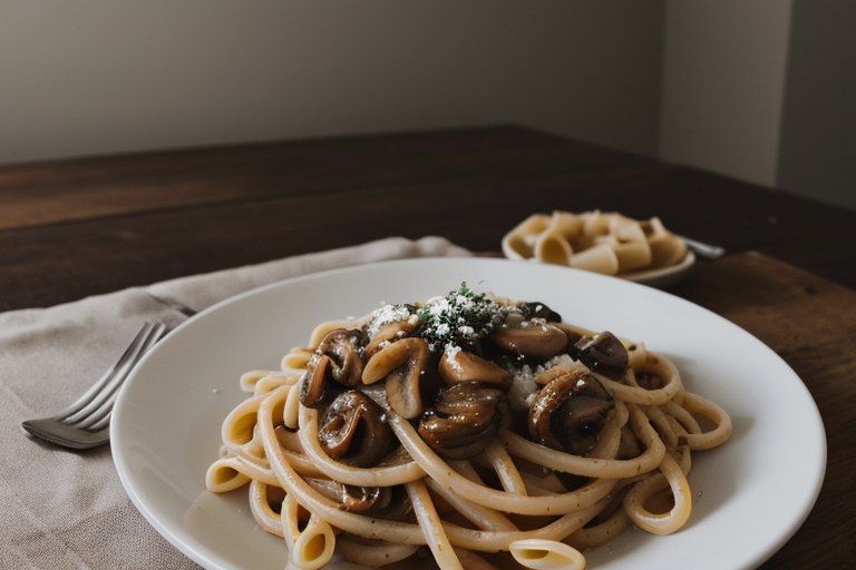 Simple portobella pasta