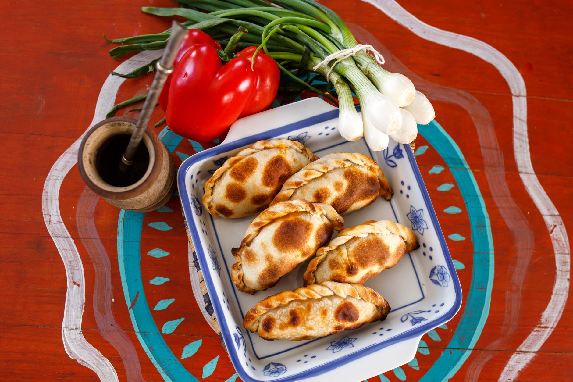 Spring onion and prawn empanadas
