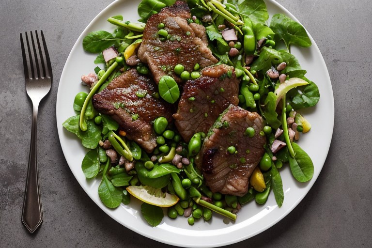 Lamb & lettuce pan-fry