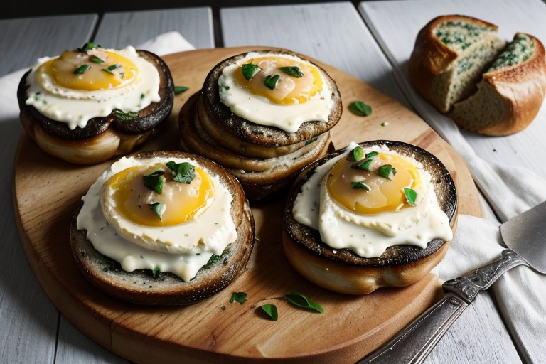 Cheesy stuffed mushrooms on toast