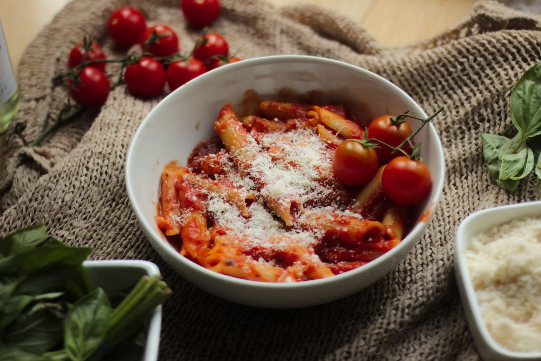 Penne with Tomatoes & White Beans