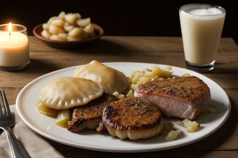 Pork Chops ‘n’ Pierogi