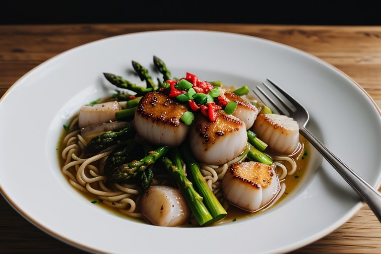Stir-Fried Scallops and Asparagus