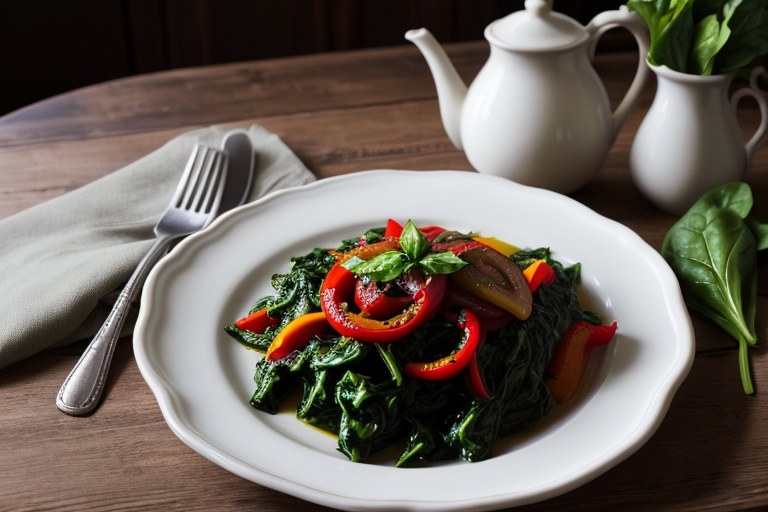Sauteed Spinach and Peppers
