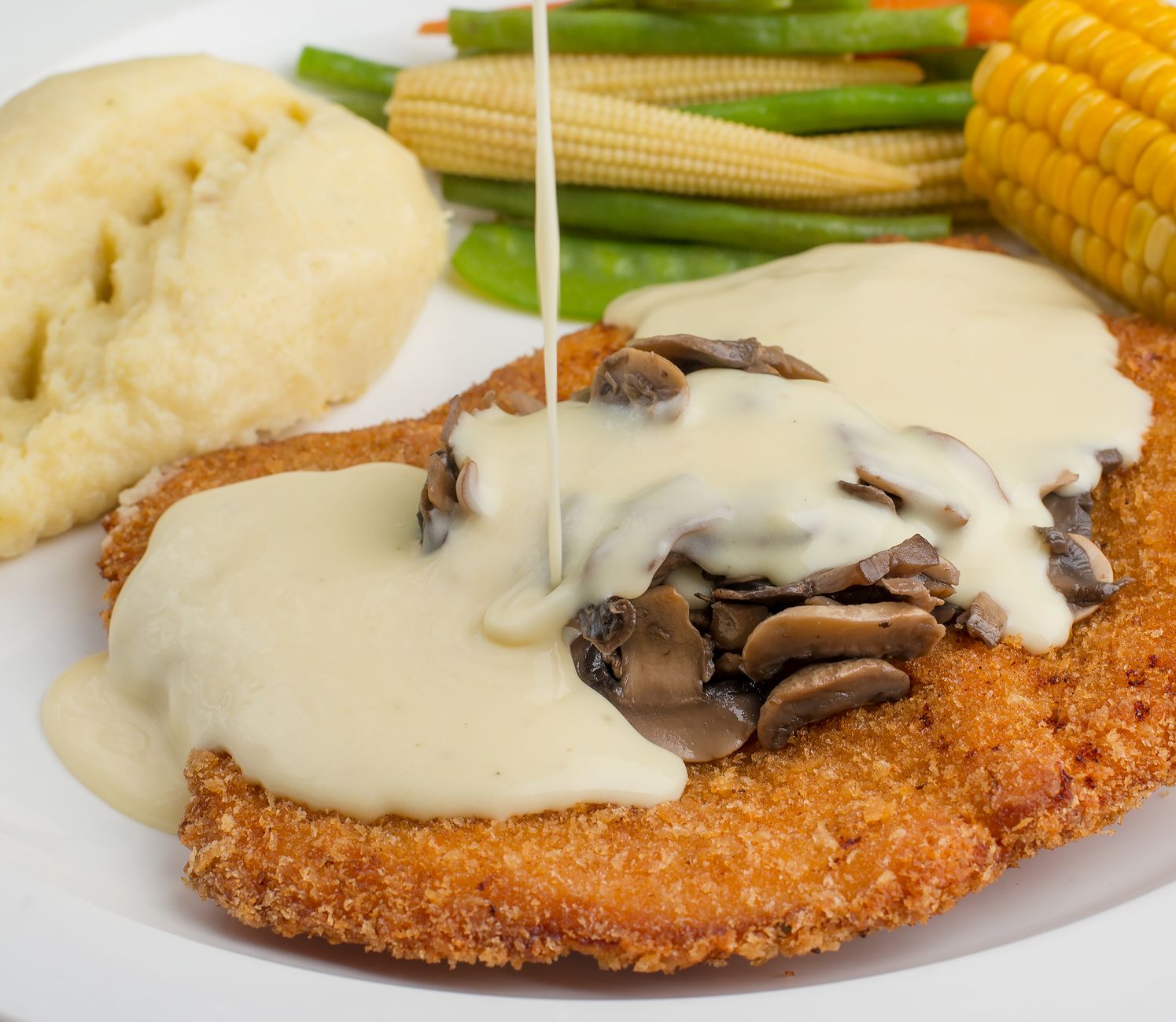 Creamy Mushroom Chicken with Crispy Onions