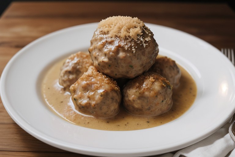 Chicken Meatballs in Cream Sauce