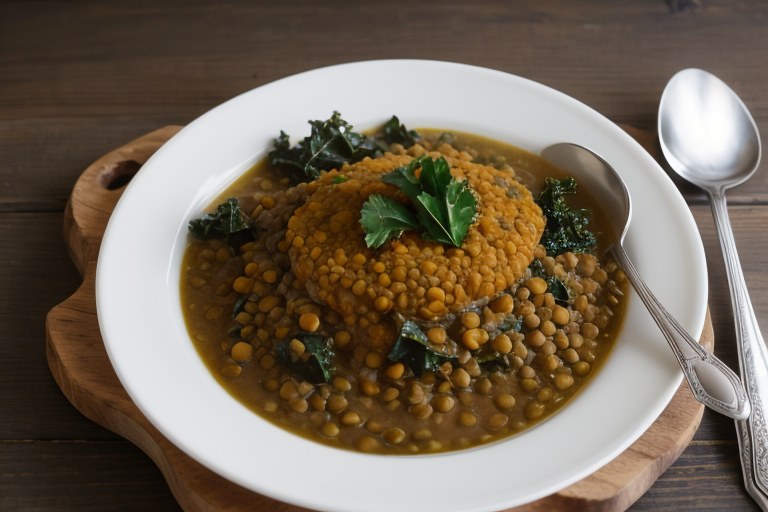 Creamy Lentils with Kale Artichoke Saute