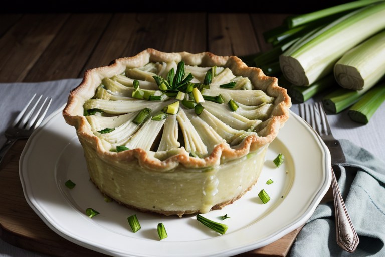 Leek & globe artichoke pie