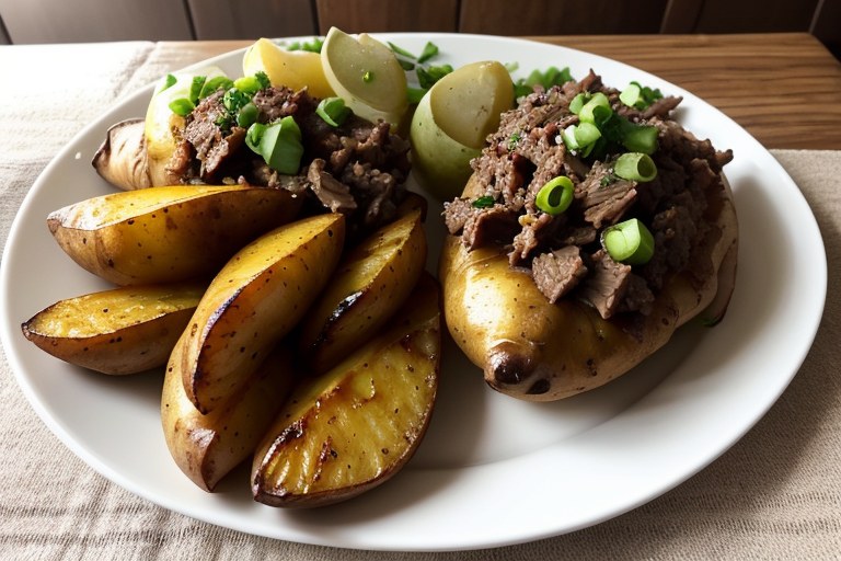 bbq beef stuffed potatoes