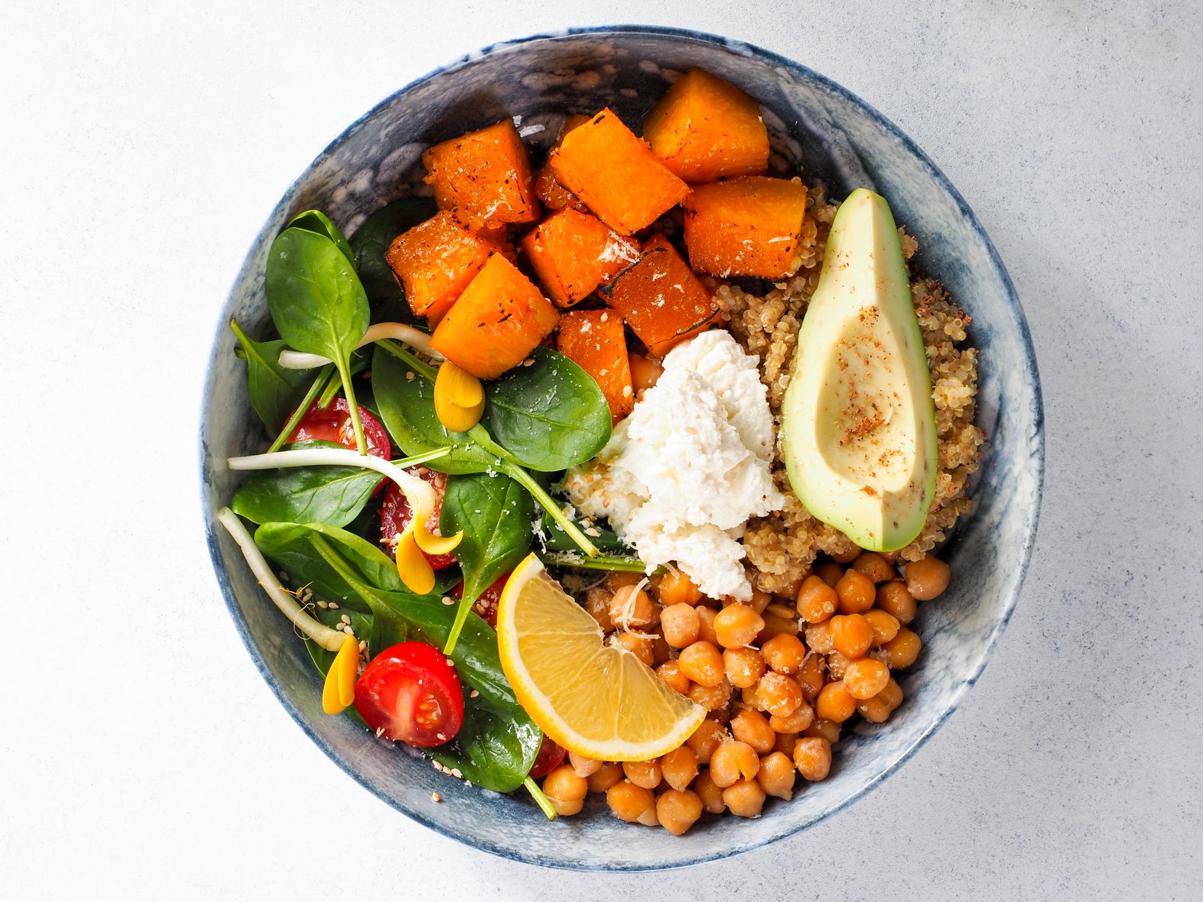 Spinach Chickpea and Quinoa Salad