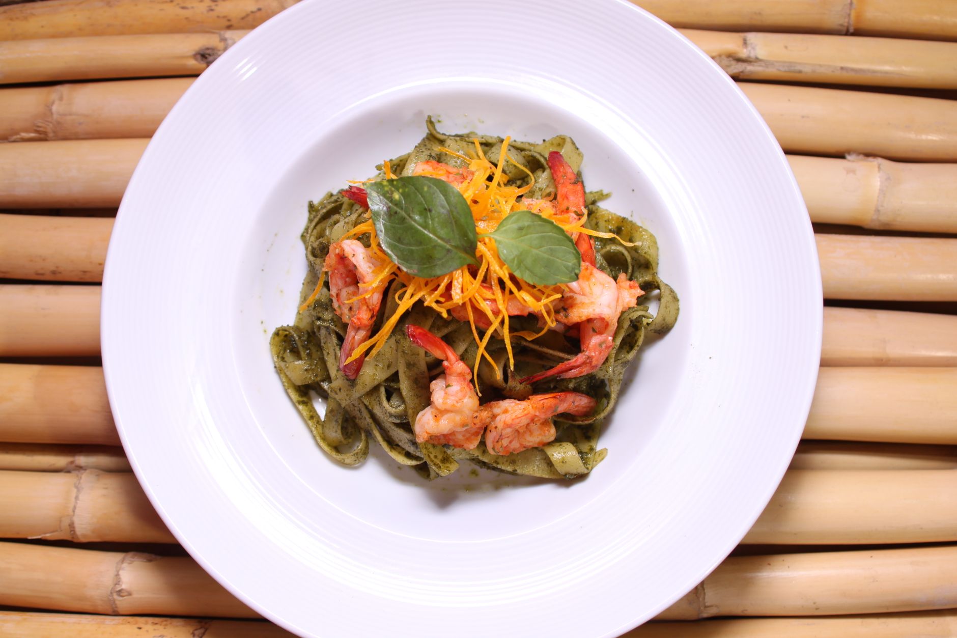 Spinach Shrimp Fettuccine