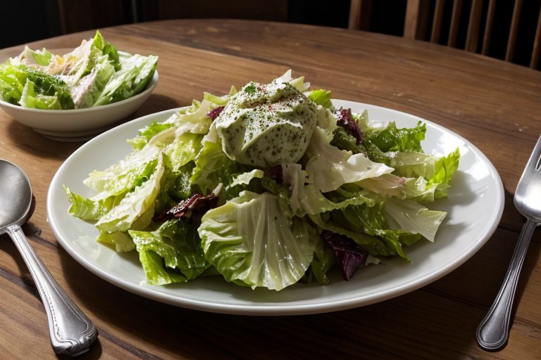 Roasted Cabbage Caesar Salad
