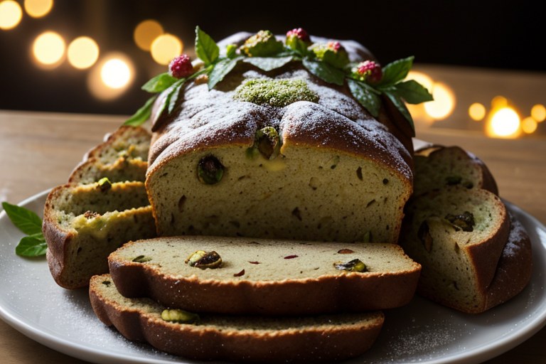 Spiced fruit & pistachio bread wreath