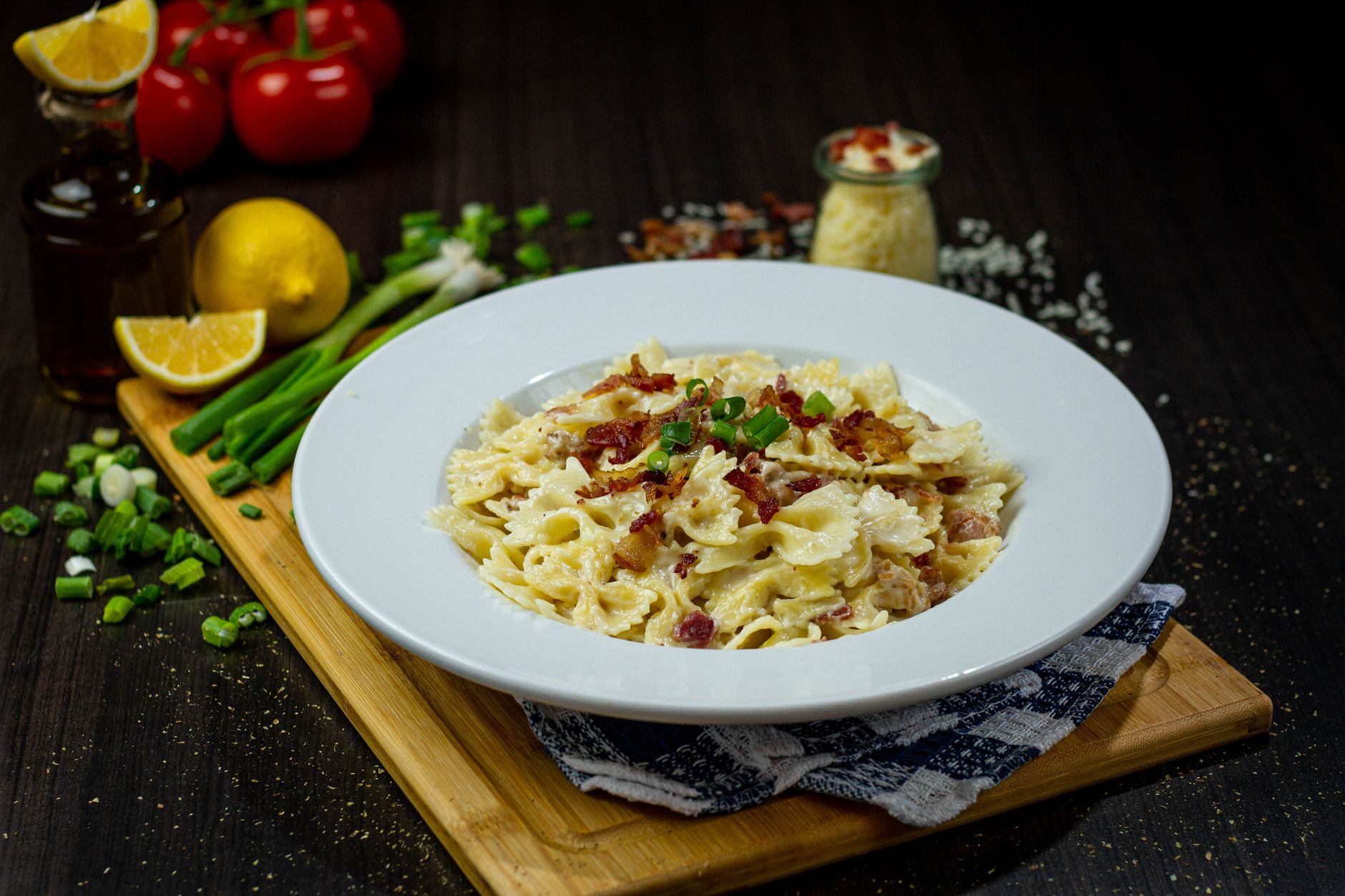 Pasta with Bacon and Peas
